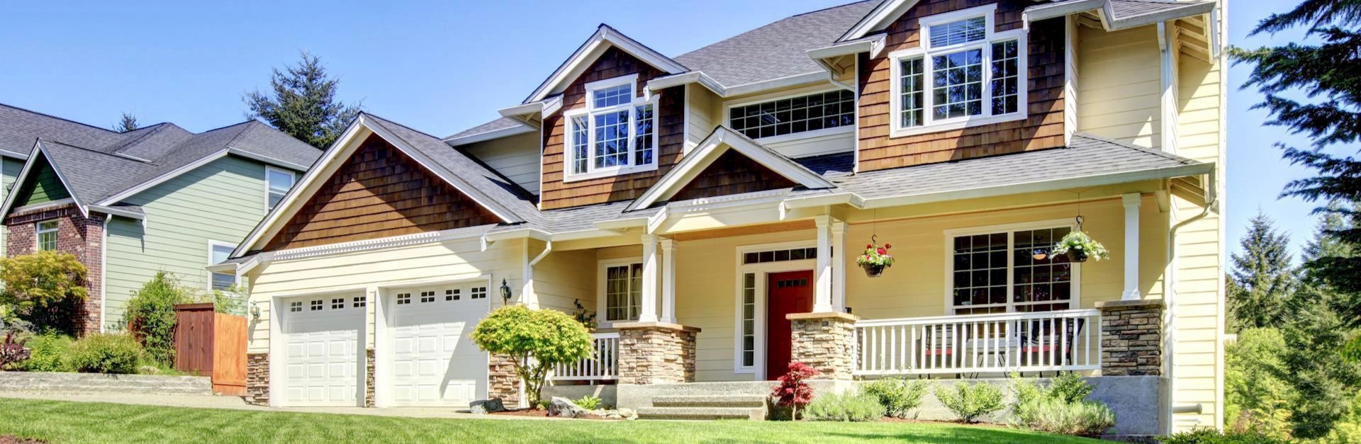 Large two story home on a sunny day