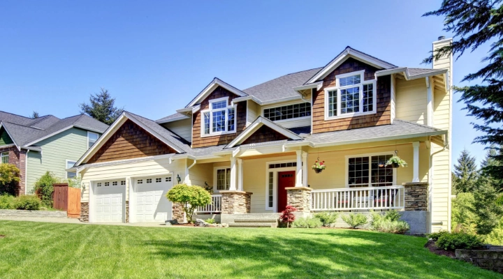 Large two story home on a sunny day